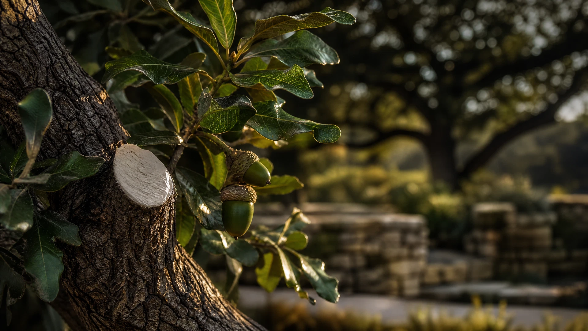 Illustrative Central Texas residential tree and property detail